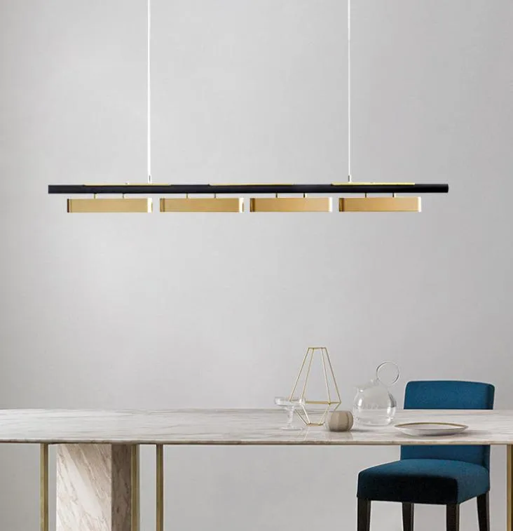 LED Brass Linear Modern Pendant Light