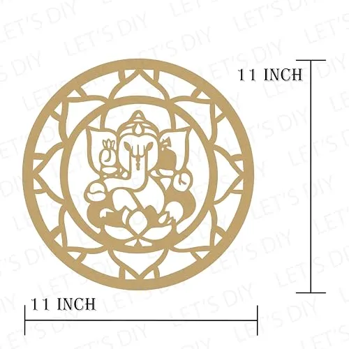 LET'S DIY Ganesh Ji Reusable Rangoli Mats | Rangoli Set for Diwali & Home Décor Stencil Craft, Fill with Rangoli Powder, Petals, or Grains