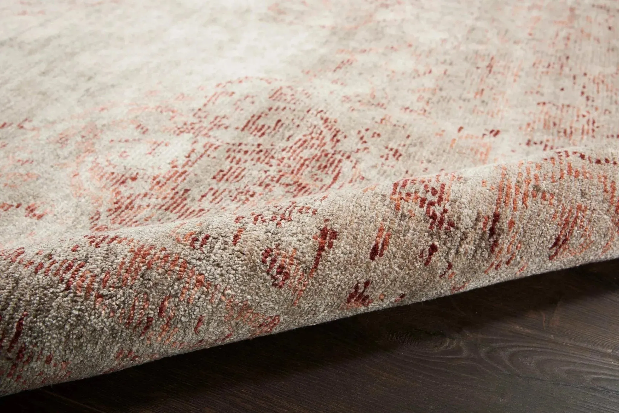 Lucent LCN07 Silver/Red Rug