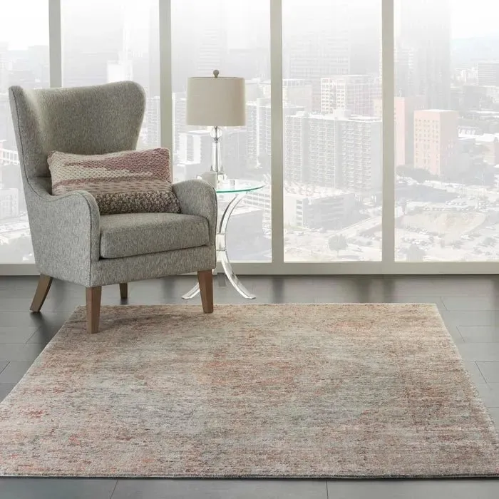 Lucent LCN07 Silver/Red Rug