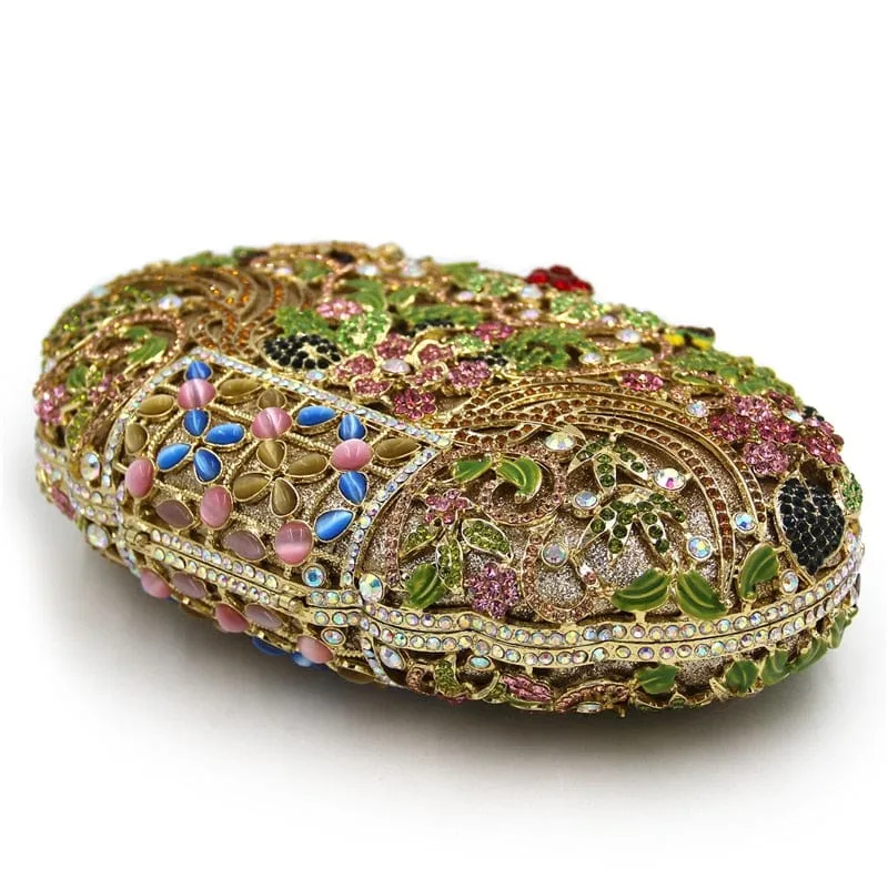 Luxury Rhinestone Crystal Oval Clutch Ladies Purse