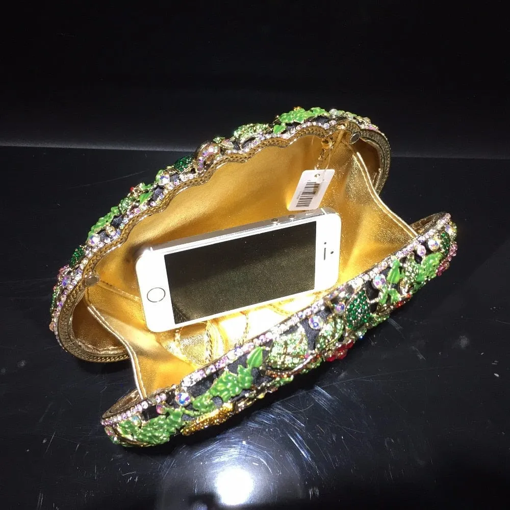 Luxury Rhinestone Crystal Oval Clutch Ladies Purse