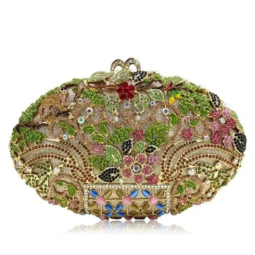 Luxury Rhinestone Crystal Oval Clutch Ladies Purse