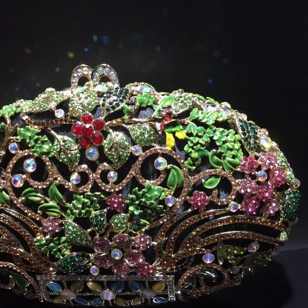 Luxury Rhinestone Crystal Oval Clutch Ladies Purse