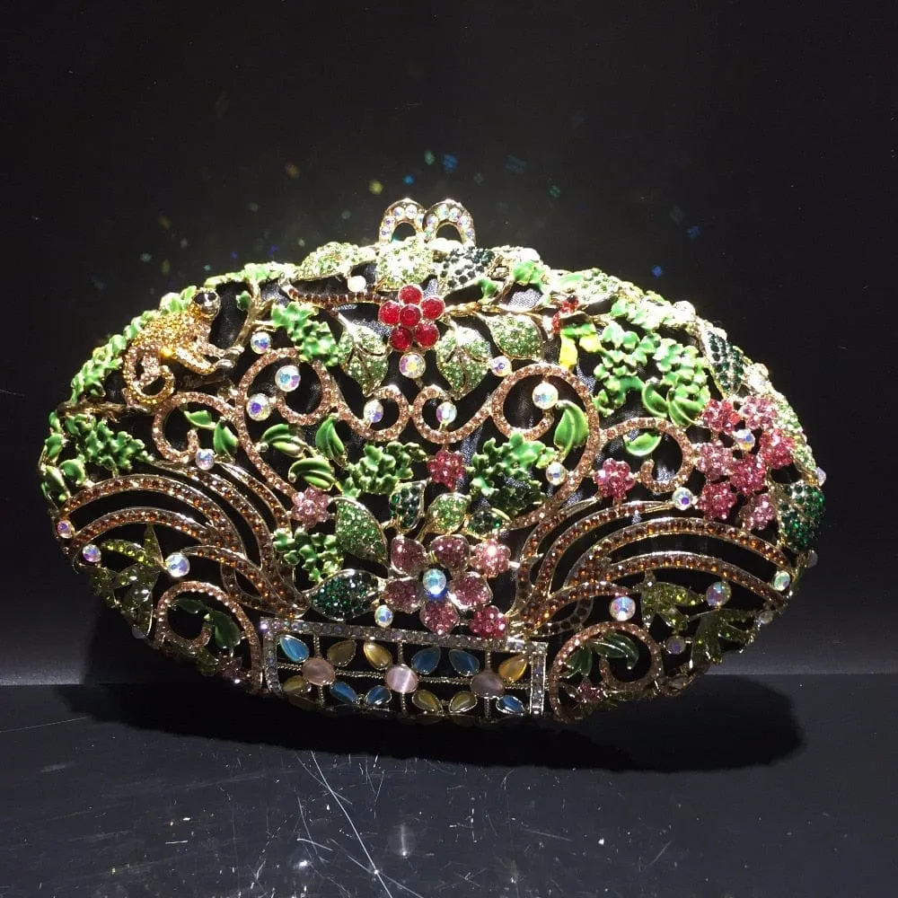 Luxury Rhinestone Crystal Oval Clutch Ladies Purse