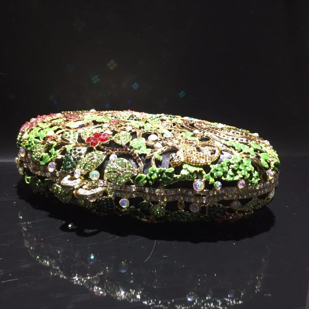 Luxury Rhinestone Crystal Oval Clutch Ladies Purse