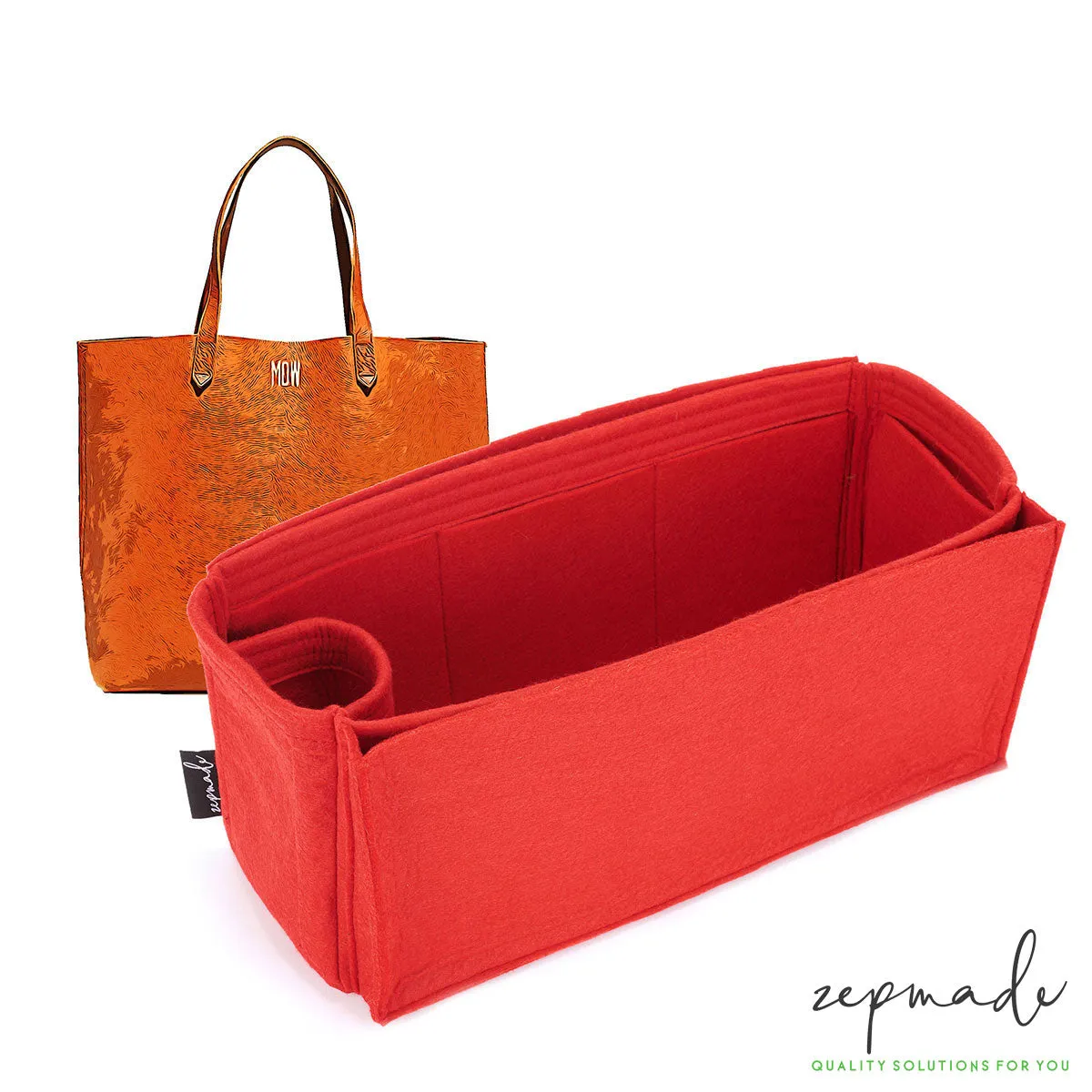 Madewell Transport Large Tote Organizer Insert, Bag Organizer with Laptop Compartment and Single Bottle Holder