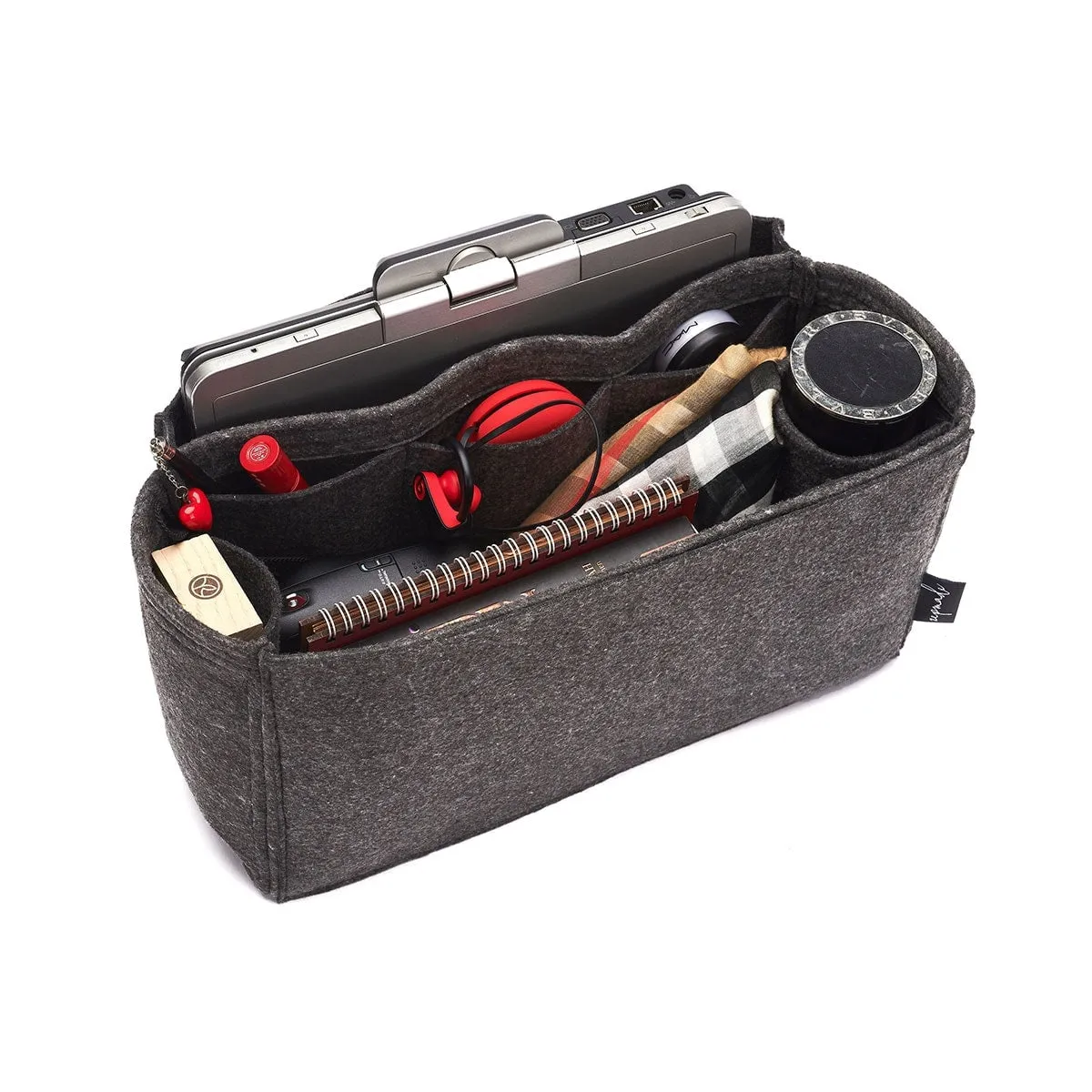 Madewell Transport Large Tote Organizer Insert, Bag Organizer with Laptop Compartment and Single Bottle Holder