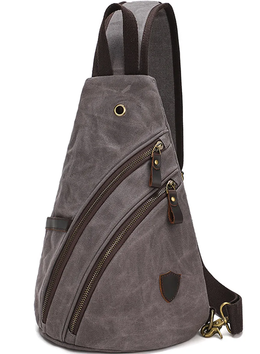 Mens' Canvas Chest Bag Multifunction Shoulder Bag