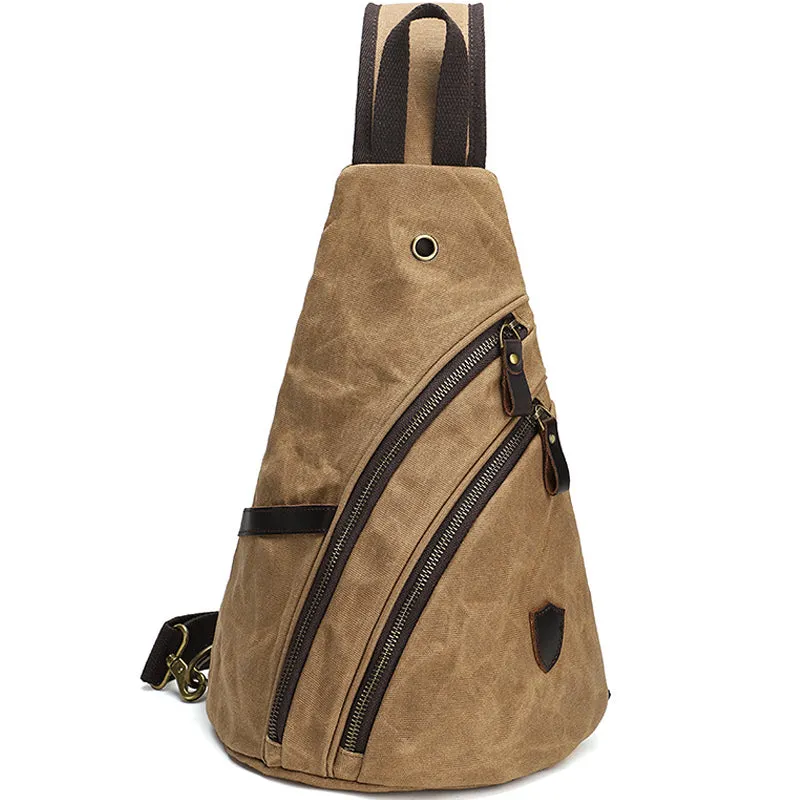 Mens' Canvas Chest Bag Multifunction Shoulder Bag