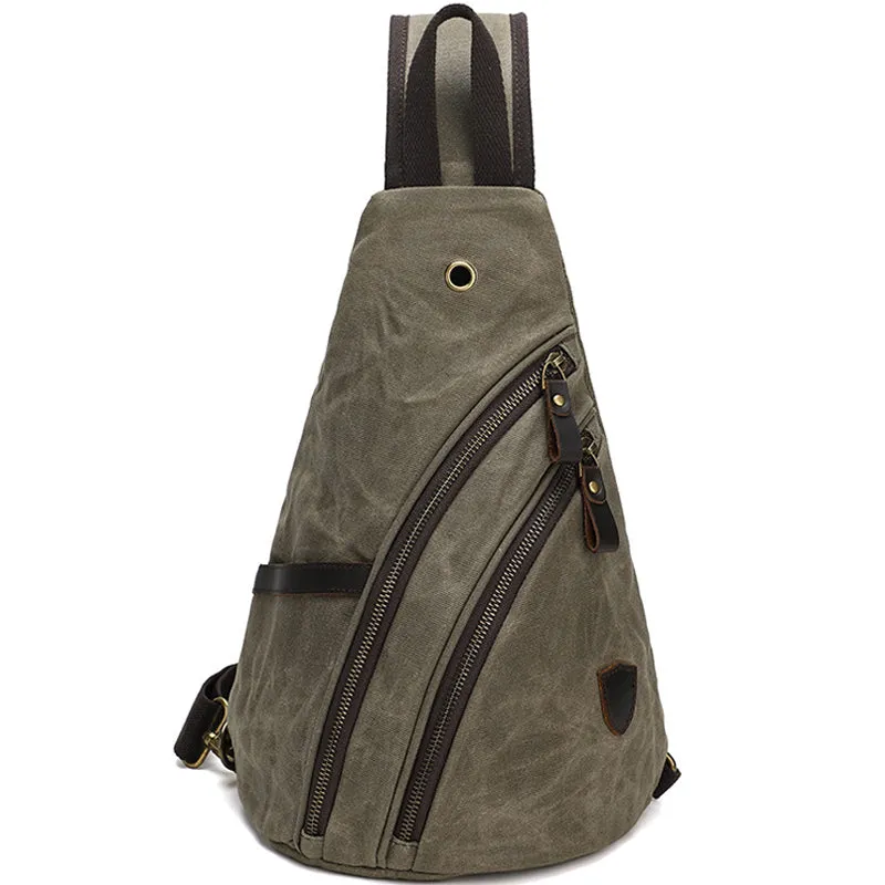 Mens' Canvas Chest Bag Multifunction Shoulder Bag