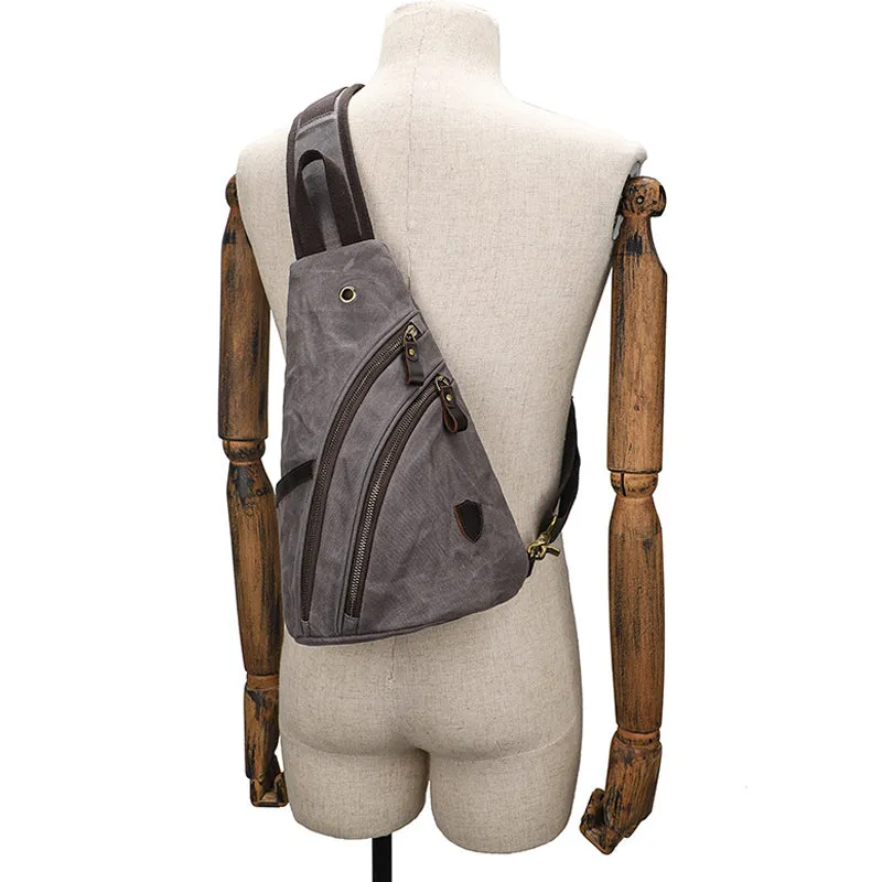 Mens' Canvas Chest Bag Multifunction Shoulder Bag