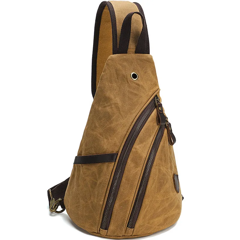 Mens' Canvas Chest Bag Multifunction Shoulder Bag