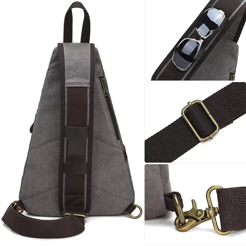 Mens' Canvas Chest Bag Multifunction Shoulder Bag