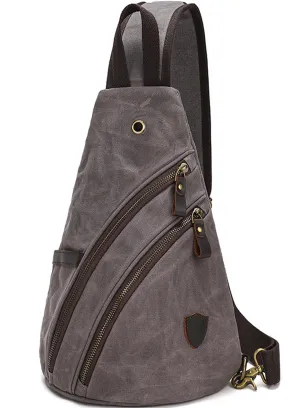 Mens' Canvas Chest Bag Multifunction Shoulder Bag