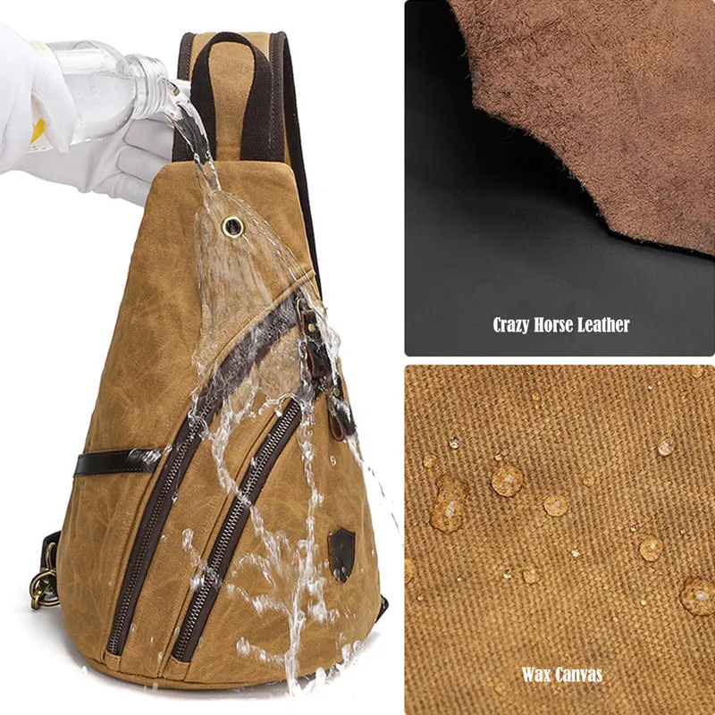 Mens' Canvas Chest Bag Multifunction Shoulder Bag