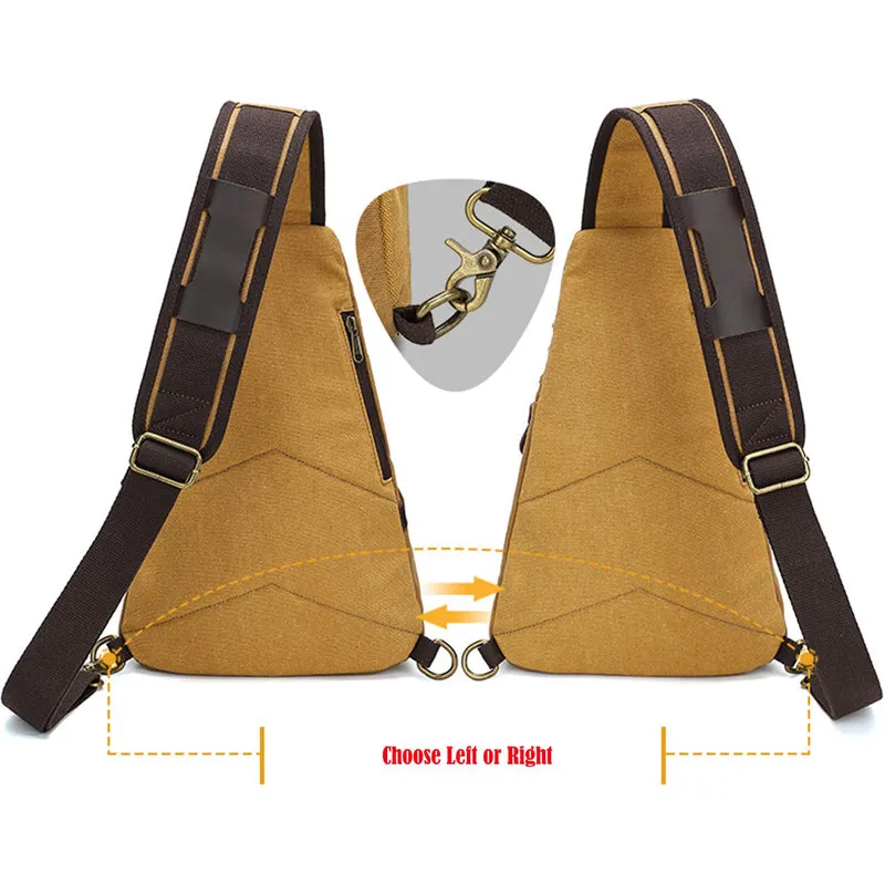 Mens' Canvas Chest Bag Multifunction Shoulder Bag