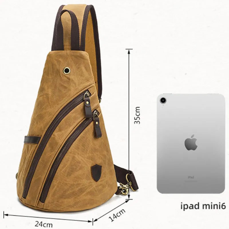 Mens' Canvas Chest Bag Multifunction Shoulder Bag