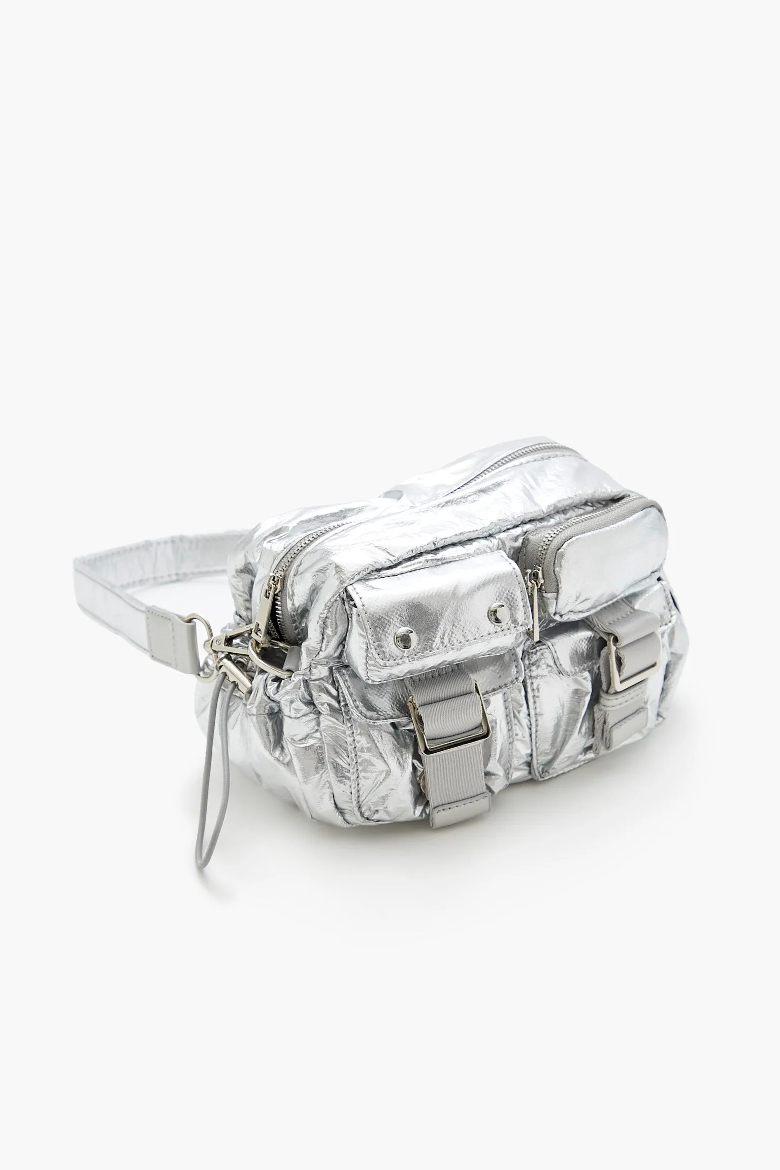 Metallic Pocket Shoulder Bag