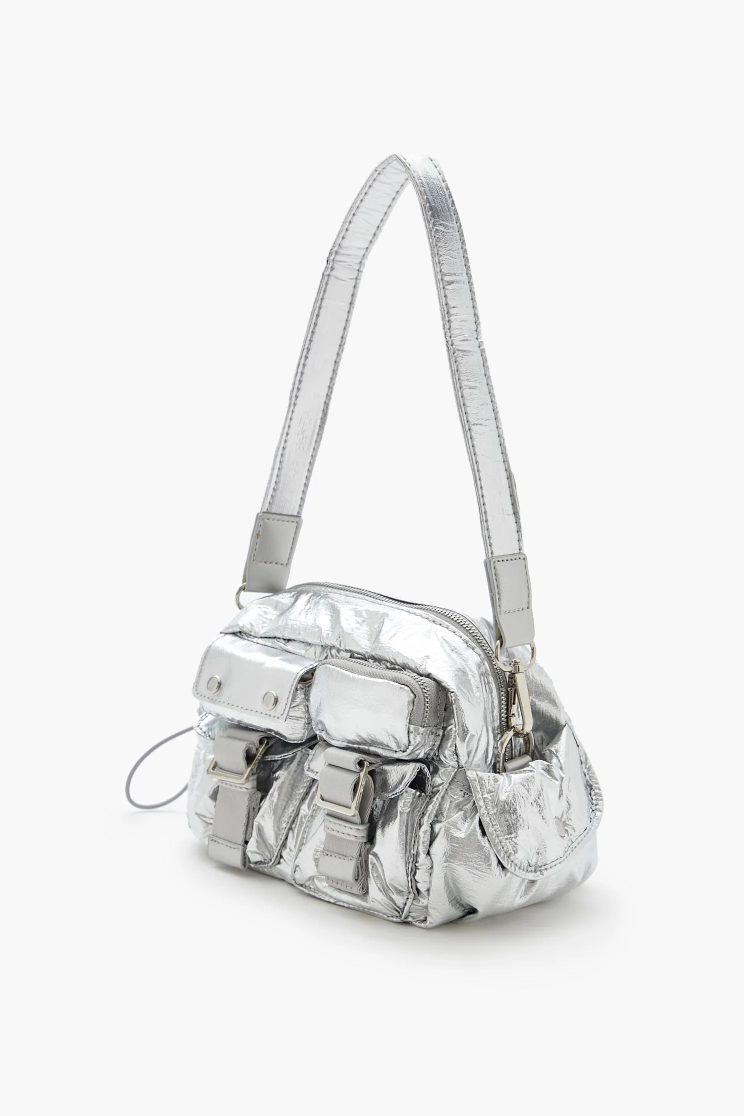 Metallic Pocket Shoulder Bag