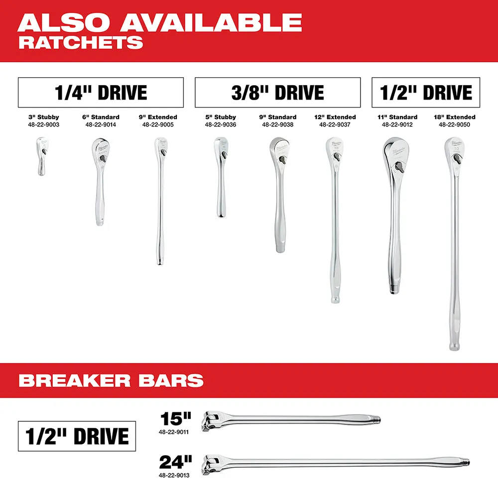 Milwaukee 48-22-9486 1/4"-3/8” Ratchet Socket Set w/ PACKOUT Case - 106pc