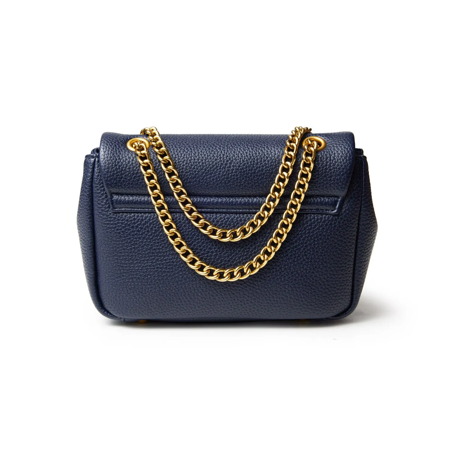 MINI PEBBLE FLAP BAG - NAVY