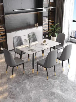 Modern Dining Table Rectangular Sintered Stone Top 63"(160cm)