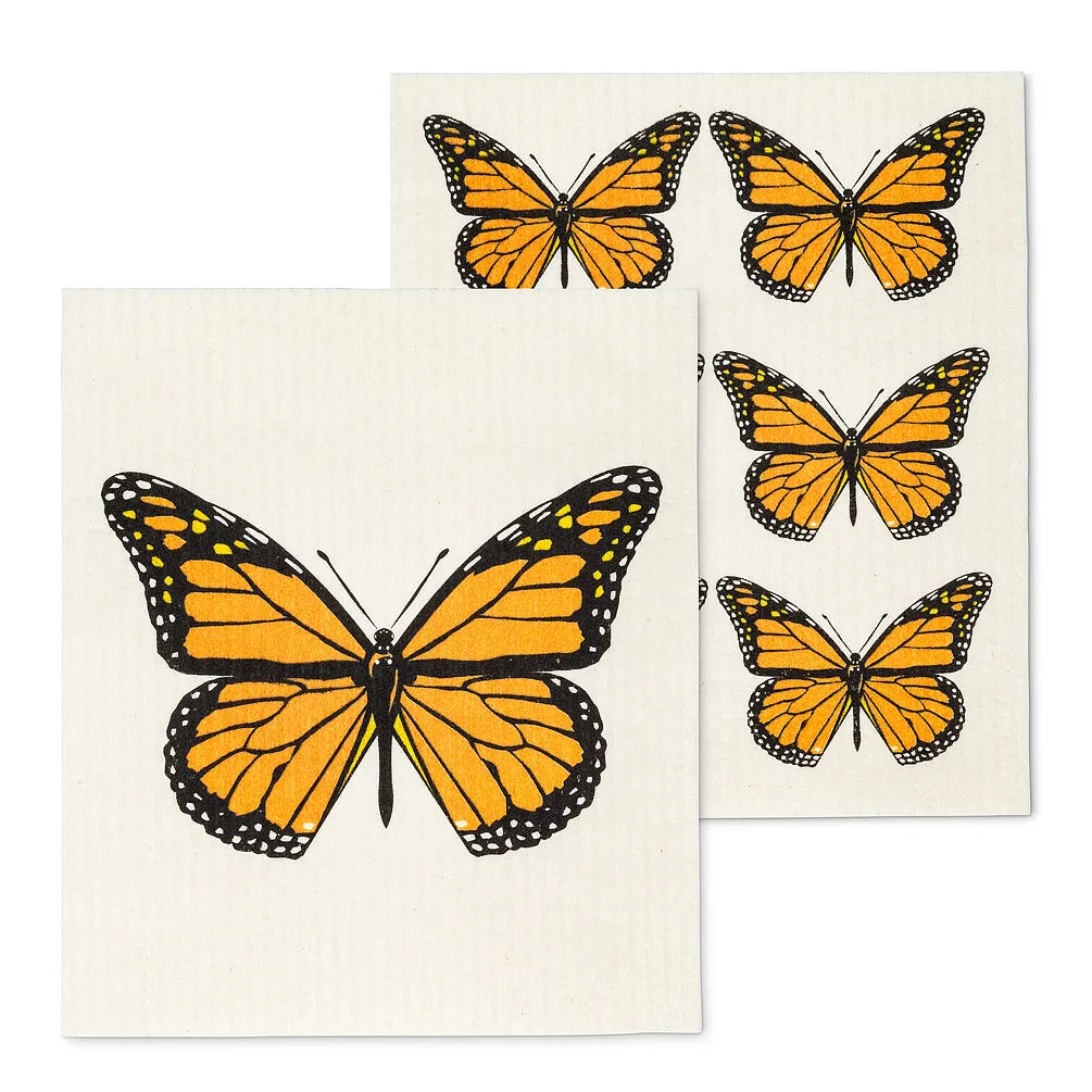 Monarch Butterfly Swedish Dish Cloths - Set of 2