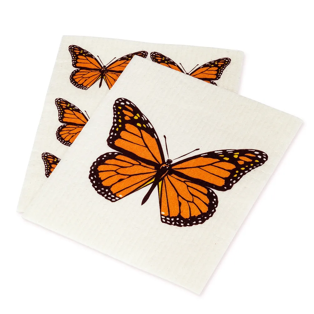 Monarch Butterfly Swedish Dish Cloths - Set of 2