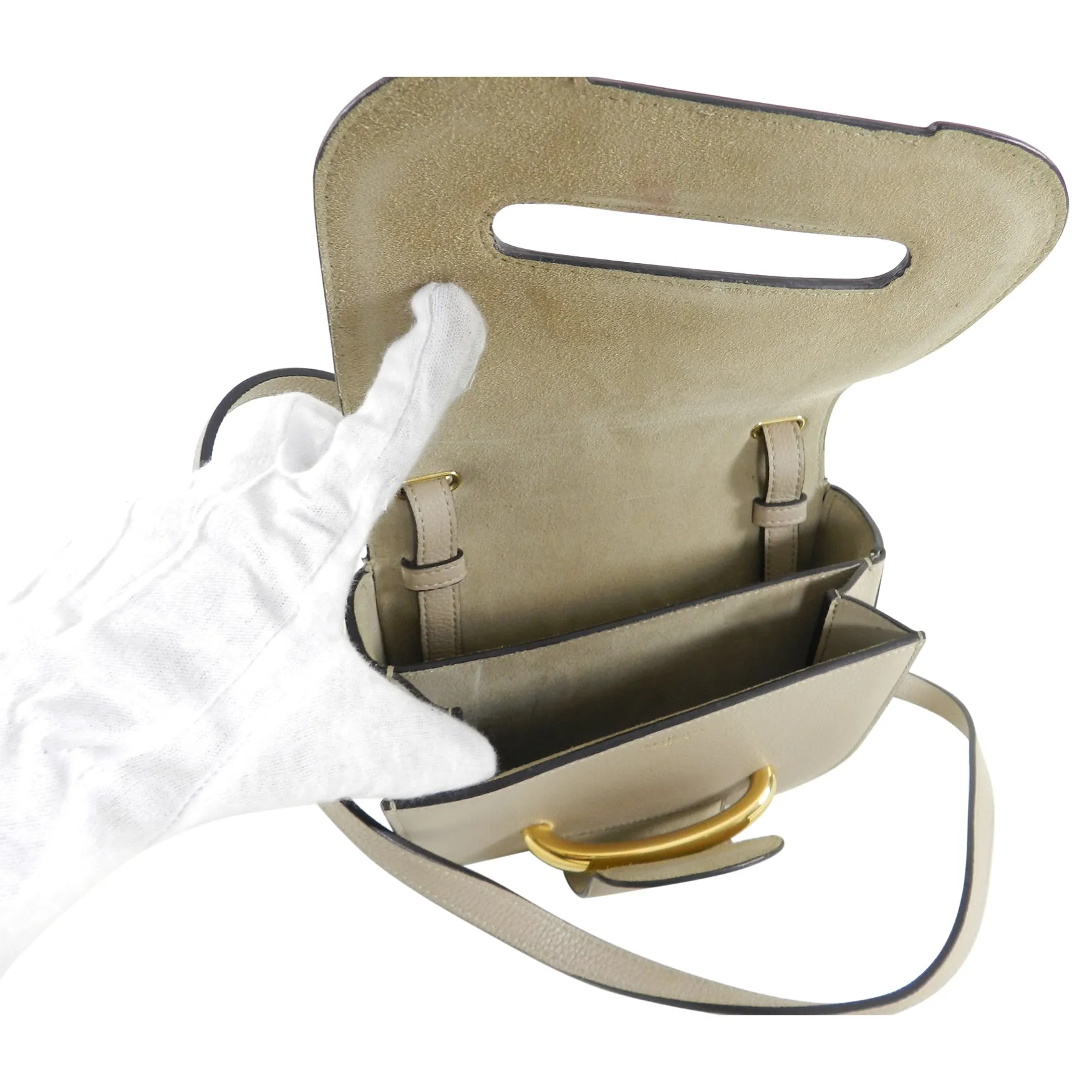 Mulberry Small Light Taupe Selwood Bag with Gold Bar