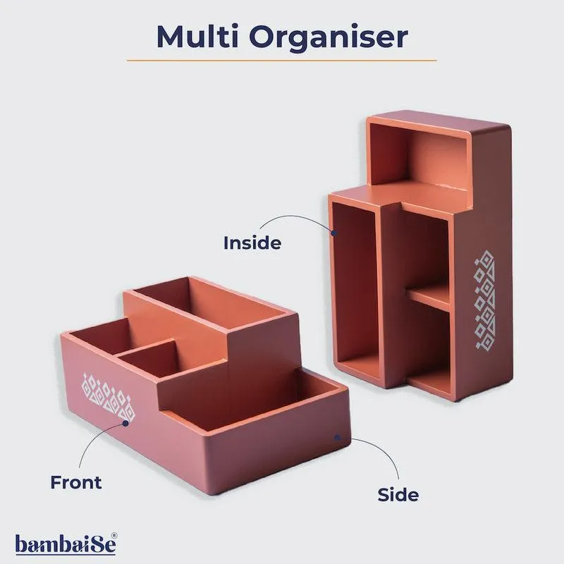 Multi Organiser Amber Orange | Table Accessories Box