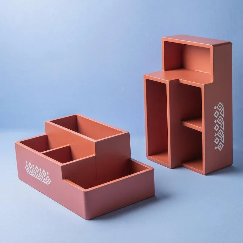 Multi Organiser Amber Orange | Table Accessories Box