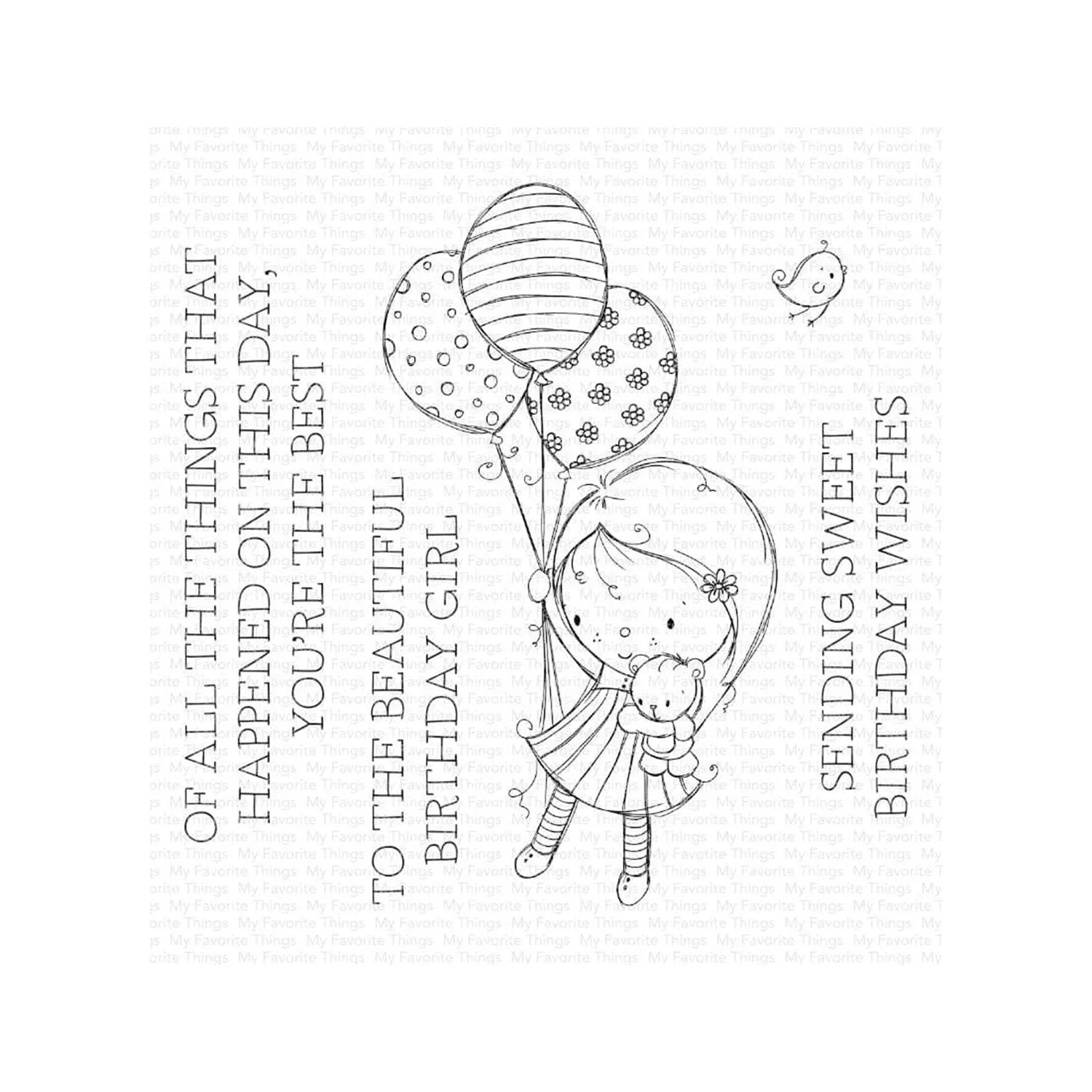 My Favorite Things Clear 4"x4" Stamp Set - Beautiful Birthday Girl*