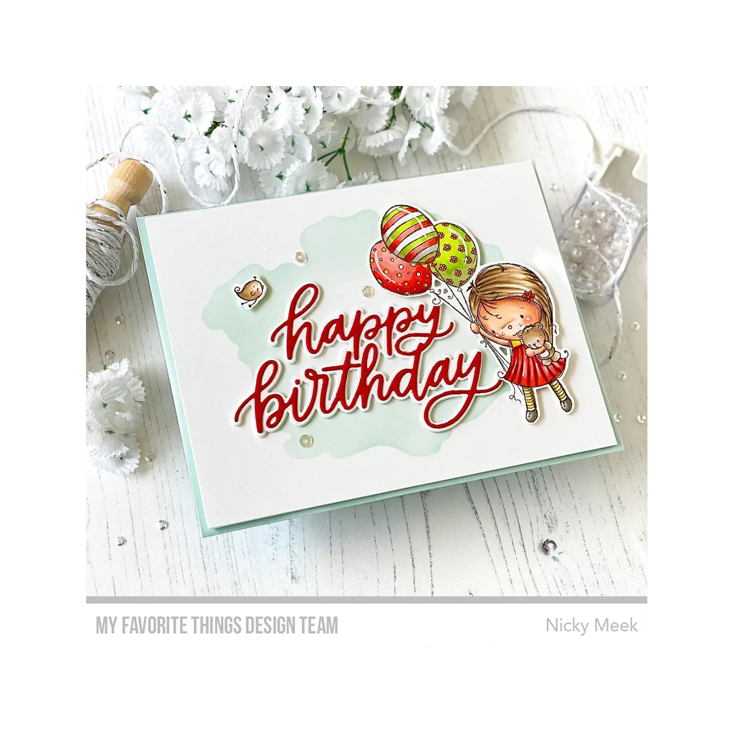 My Favorite Things Clear 4"x4" Stamp Set - Beautiful Birthday Girl*