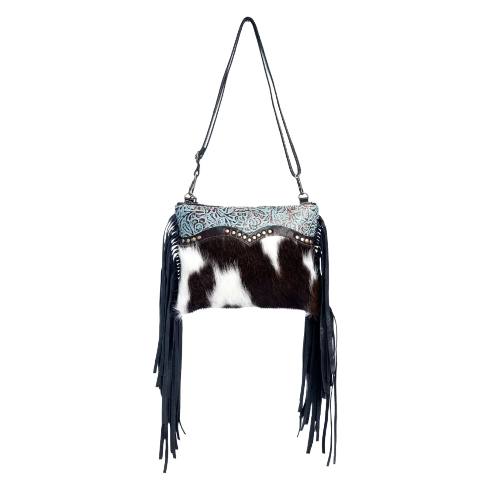Myra Bag Ladies Mescalaro Western Leather & Hairon Crossbody Bag