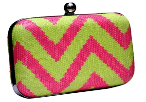 Neon coloured Sequined Box Clutch Big