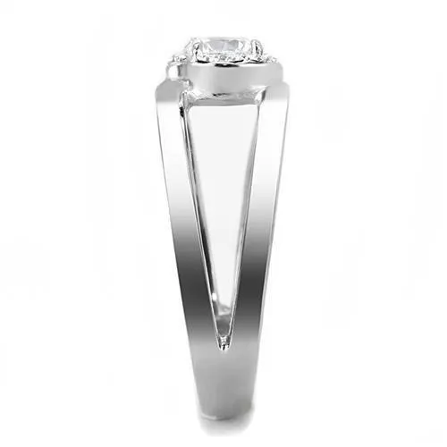 no plating Stainless Steel Ring AAA GRD CZ Clear TK3245 for Women Style High