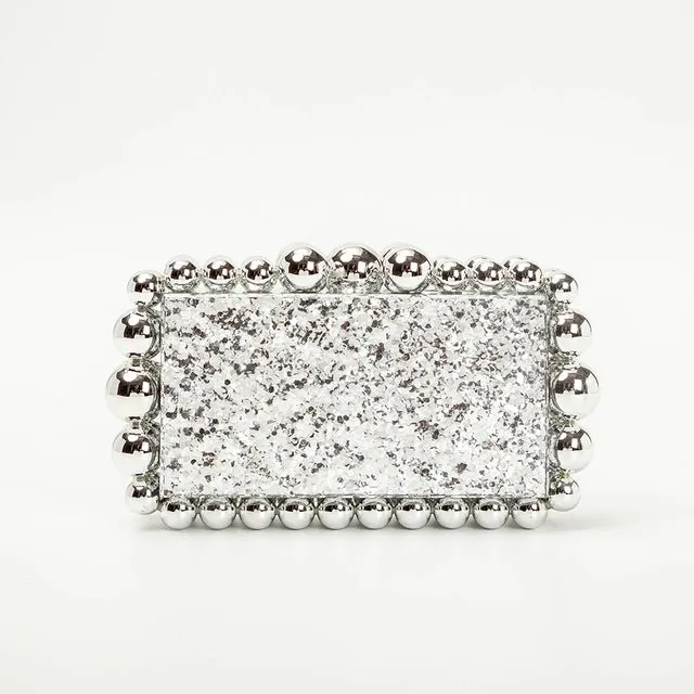 Novelty Beads Acrylic Box Clutch