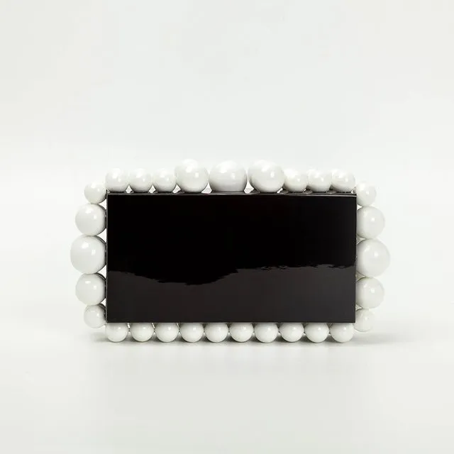 Novelty Beads Acrylic Box Clutch