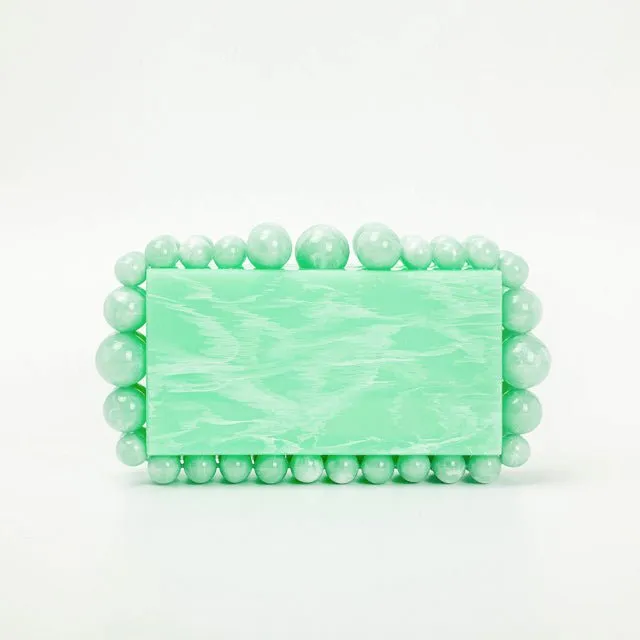 Novelty Beads Acrylic Box Clutch