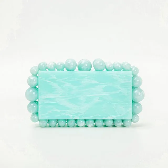 Novelty Beads Acrylic Box Clutch