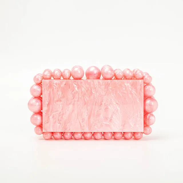 Novelty Beads Acrylic Box Clutch
