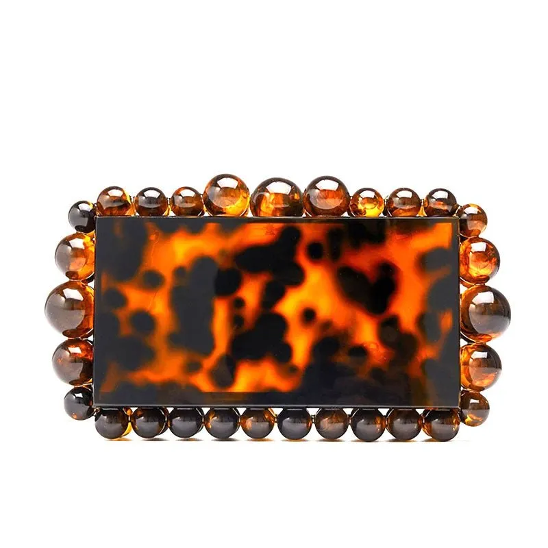 Novelty Beads Acrylic Box Clutch