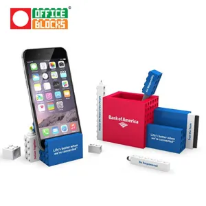 Office Blocks 7 in 1 Pen Pot and Phone Stand Set