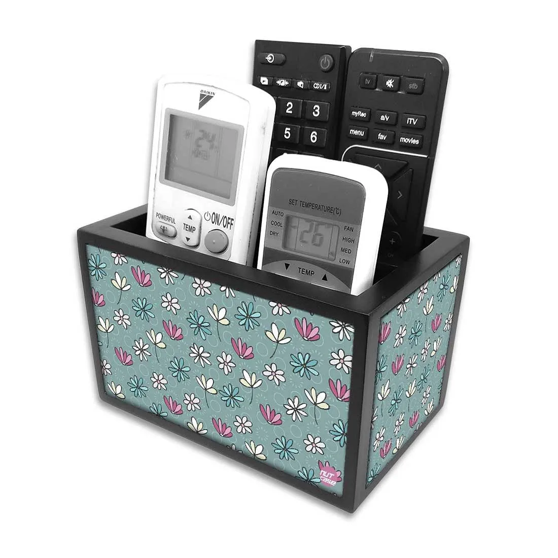 Organizer For TV AC Remotes - VINTAGE FLOWER PATTERN