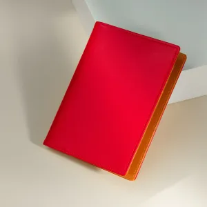 Passport Holder in Red & Cognac
