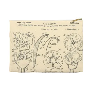 Patent Case File No. 2,054,605, Artificial Flower and Method of and Apparatus for Making the Same, Inventor- Stewart H. Rogers. - DPLA - ffbbbc6a0556e6406954e2be06fe50d6 (page 6) Large Organizer Pouch with Black Zipper