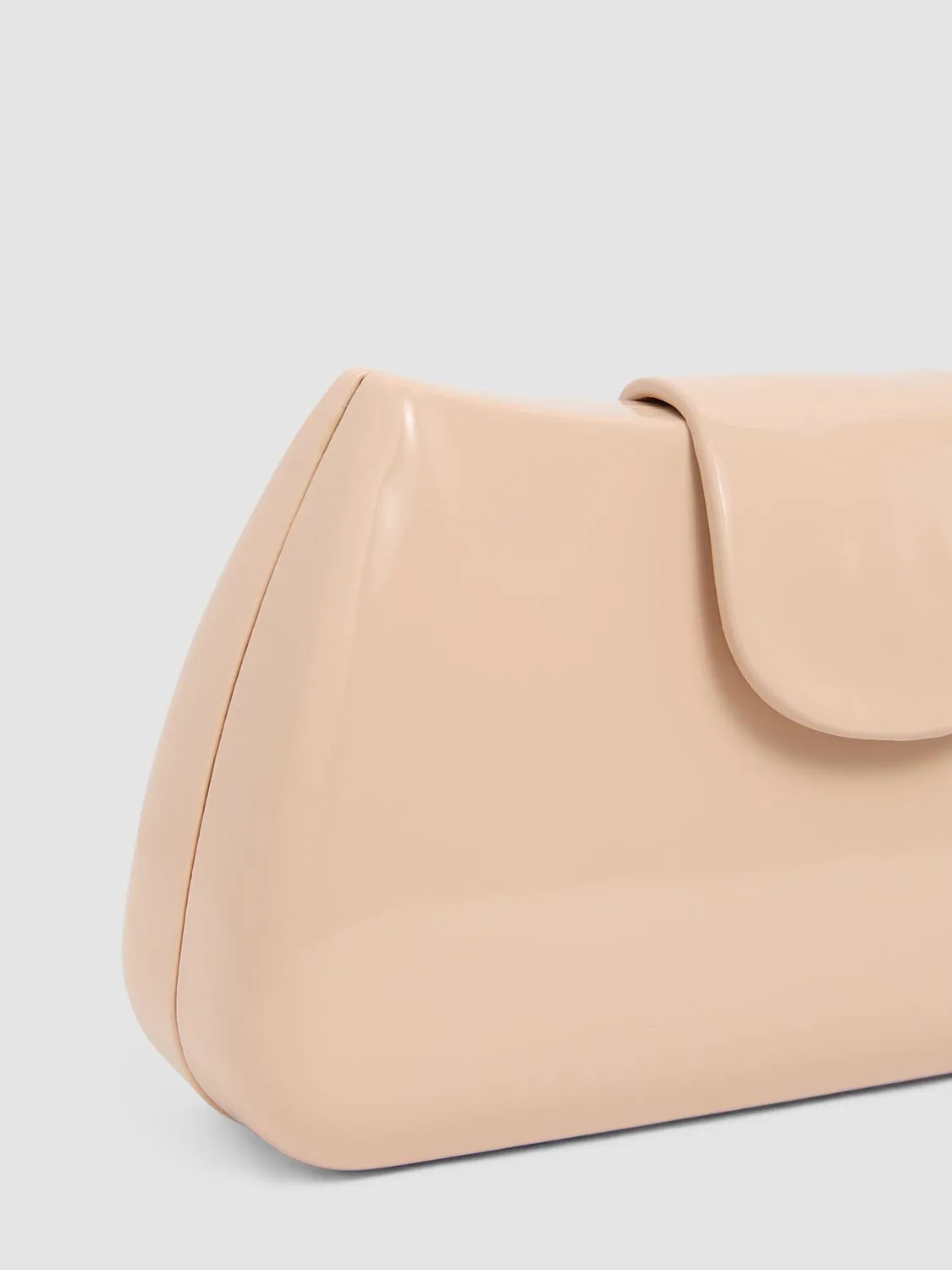 Patent Leather Bag With Flapover Closure