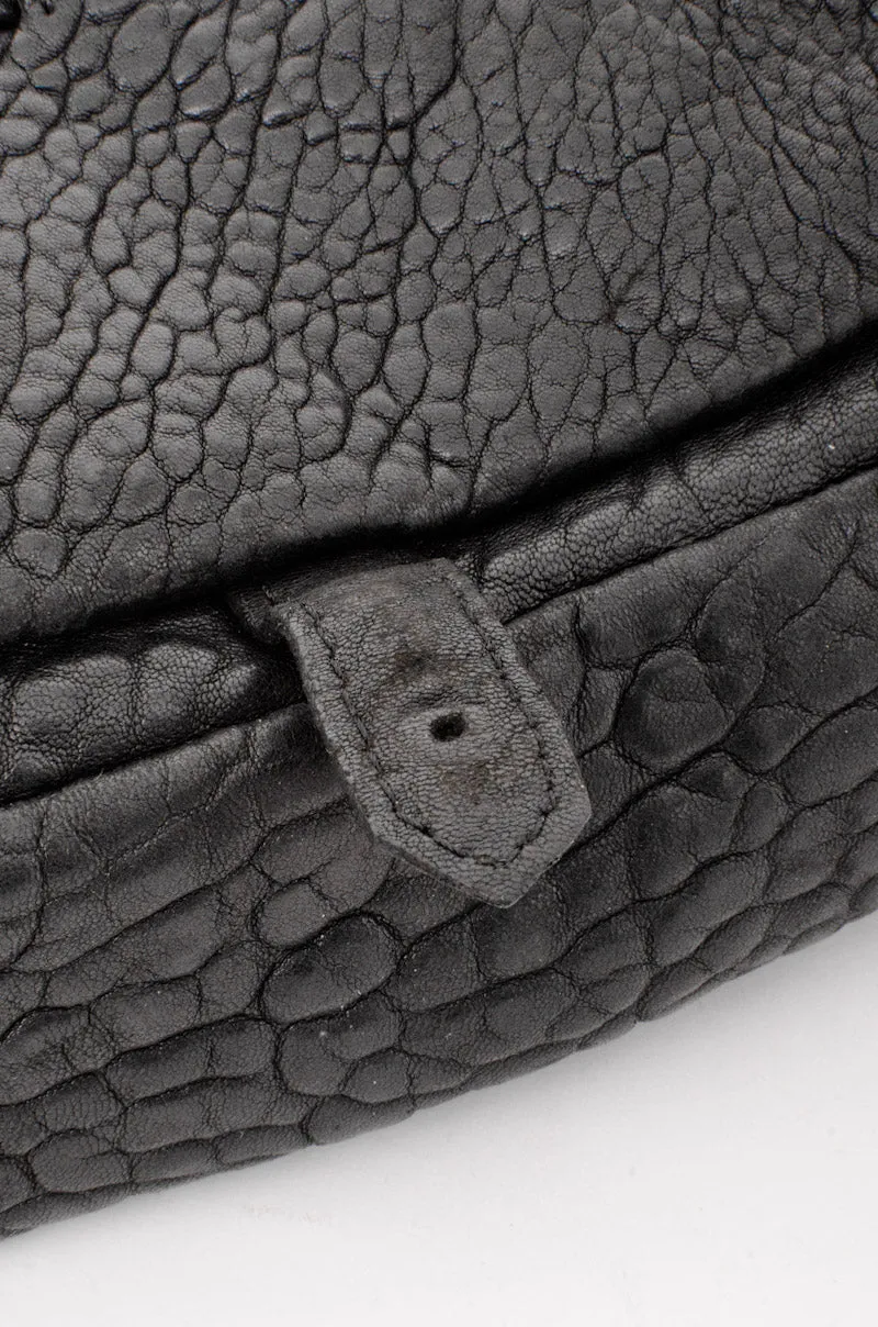 PEBBLED LEATHER FLAP BAG