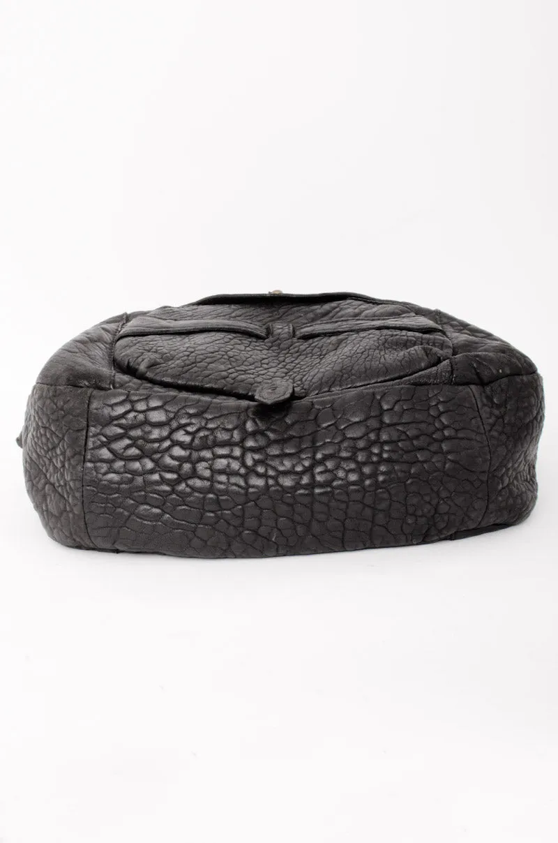 PEBBLED LEATHER FLAP BAG